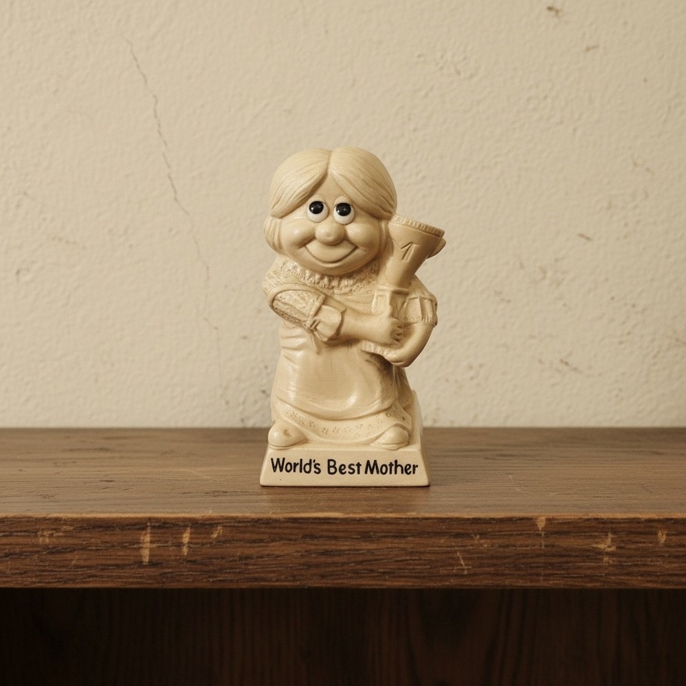 Vintage 1970 Paula World's Best Mother Figurine 6" Retro Kitsch Statue